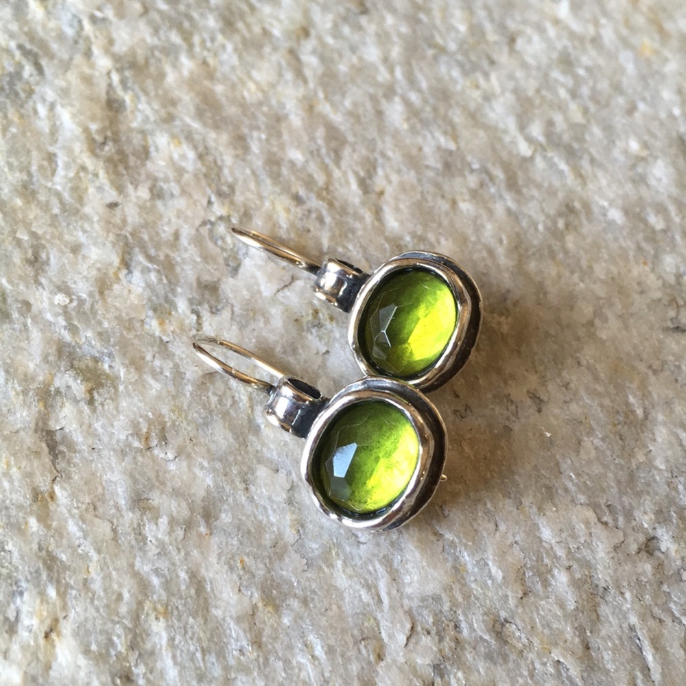 Silpada Artisan Green Glass Earrings
